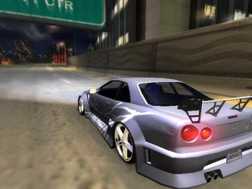 Mój Nissan SkyLine GT-R34 do Turnieju o mistrza kierownicy BayView w grze NFS Underground 2