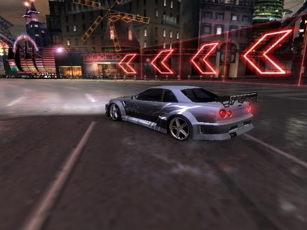 Mój Nissan SkyLine GT-R34 do Turnieju o mistrza kierownicy BayView w grze NFS Underground 2