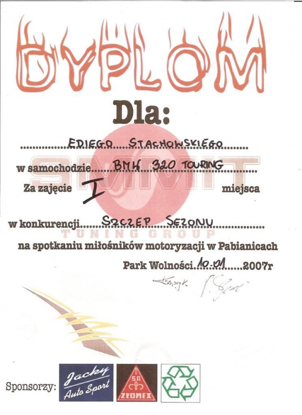 Dyplom Edzia