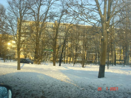 Widok z jadącego samochodu.